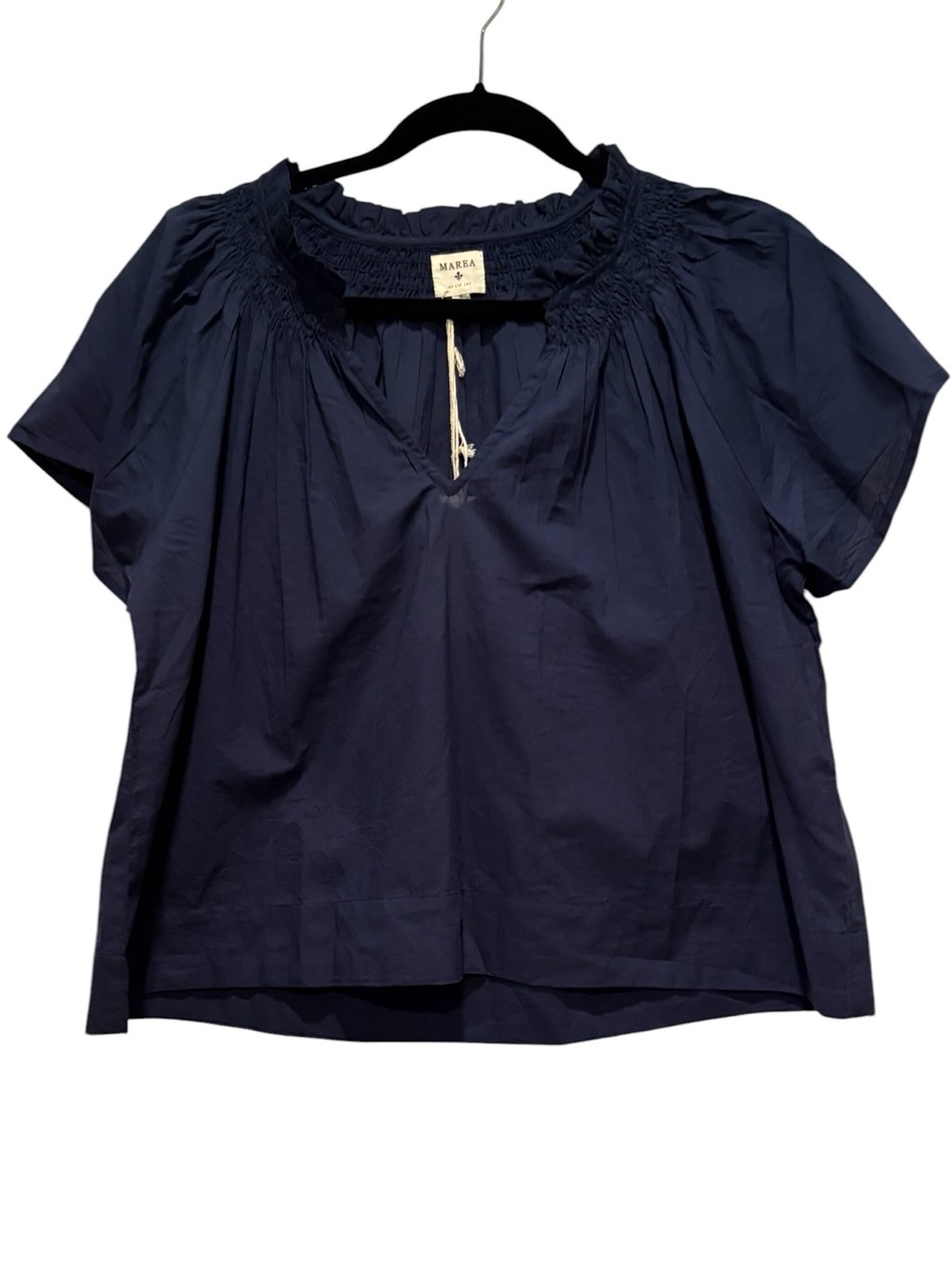 Marea by Liz Joy - Cecelia Top. Short Sleeve.  NWT NEW. Navy. Cotton